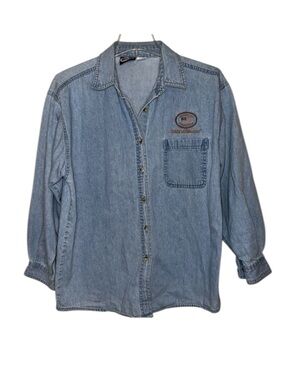 Smith & Wesson American Tradition Denim Button Front Embroidered Shirt S/Med